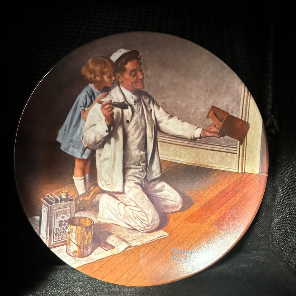 THE PAINTER Porcelain Plate NORMAN ROCKWELL HERITAGE COLLECTION 1983 Knowles